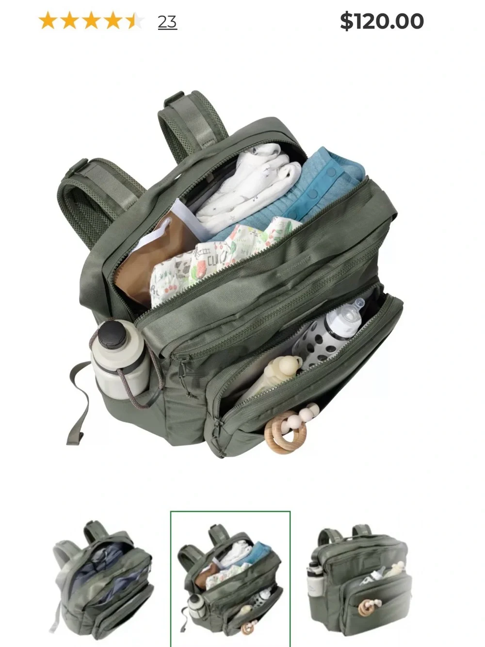 L.L. Bean Black Diaper Bag Backpack